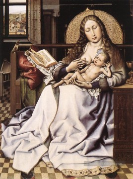 La Vierge à l’Enfant devant un écran de feu Robert Campin Peinture à l'huile